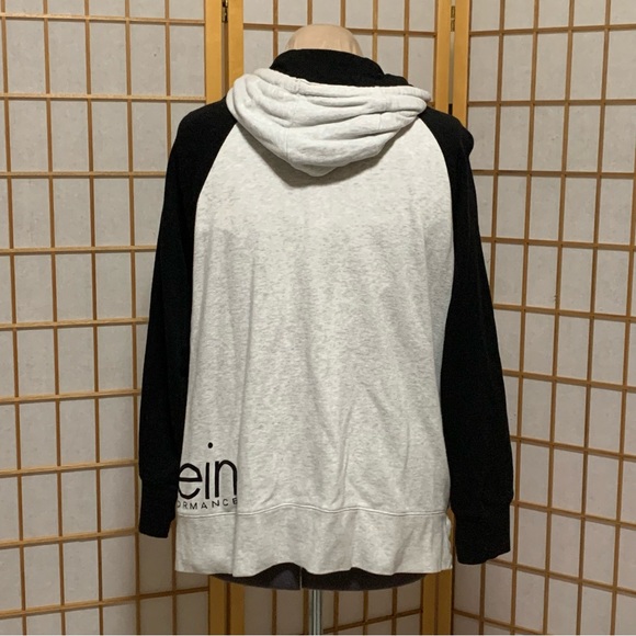 Calvin Klein Performance full-zip hooded sweatshirt in black and gray, size 3X - Picture 4 of 7